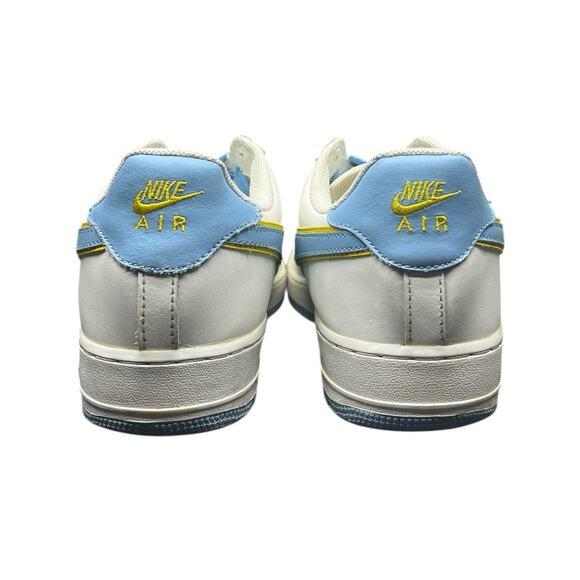 2005 Nike Air Force 1 Low White Blue Yellow 307109‑143 Size 13 main image 13